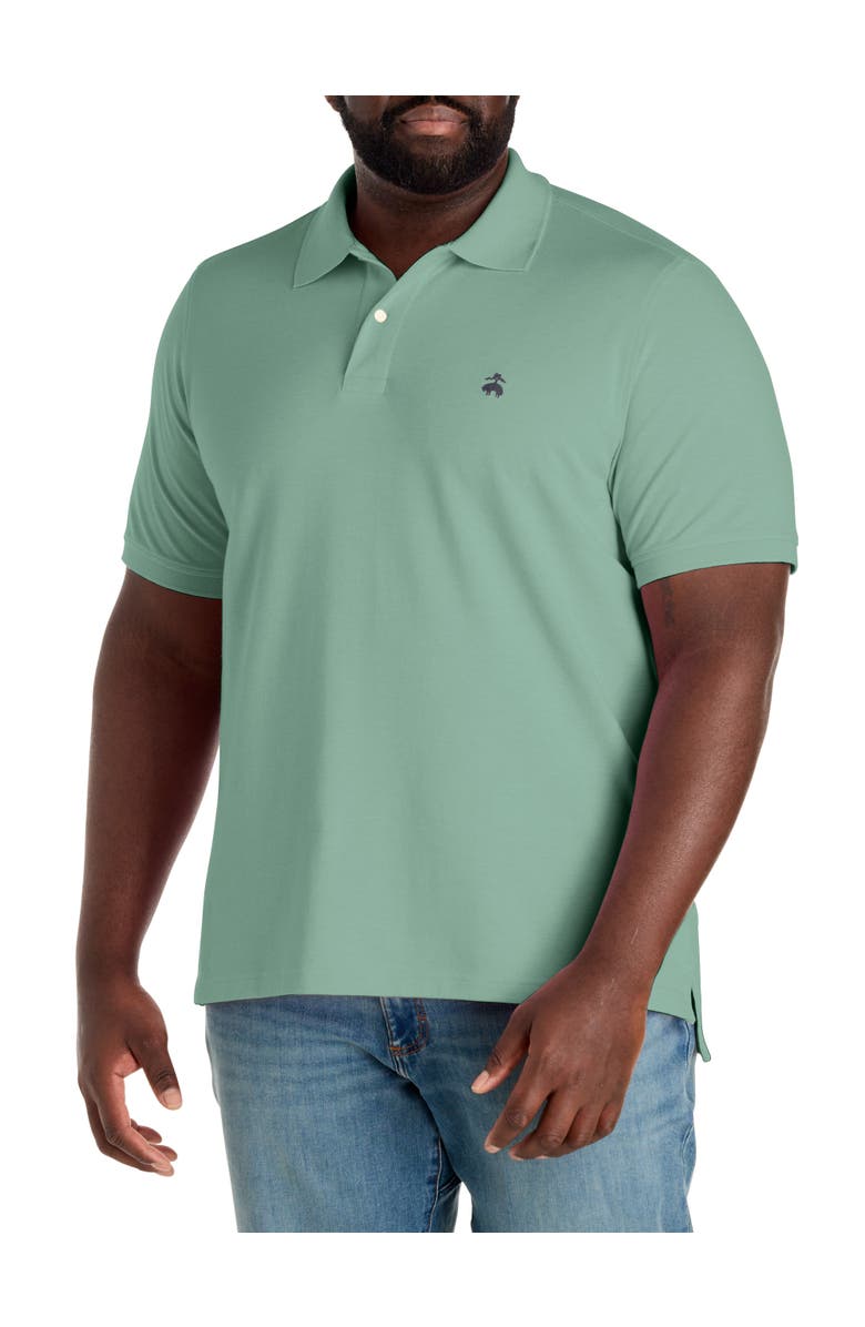 Brooks Brothers Big & Tall  Piqué Stretch Polo Shirt, Main, color, Malachite Green
