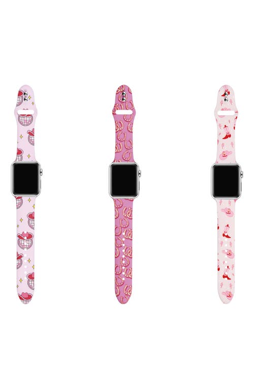 The Posh Tech Pack Of 3 Silicone Apple Watch® Watchbands In Pink Assorted