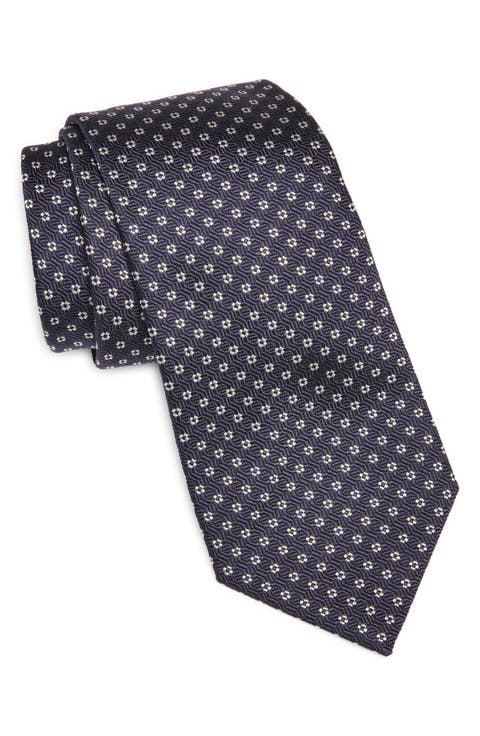Geo Jacquard Silk Tie