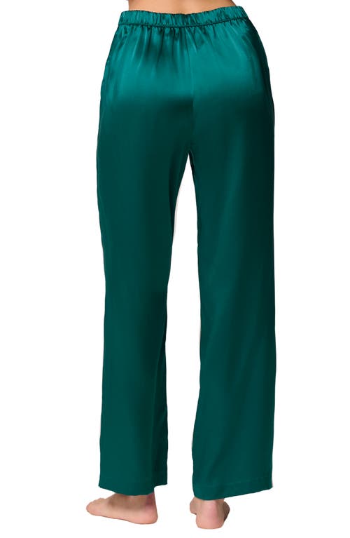 Simone Perele Love Me Silk Lounge Pants In Green