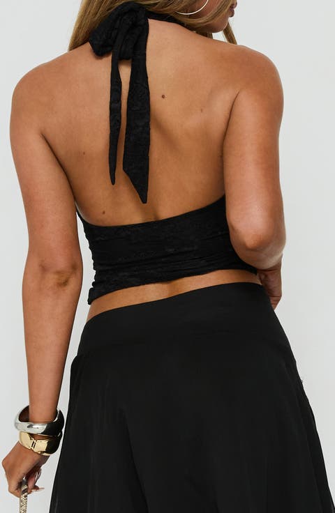 Aylah Lace Keyhole Halter Tank