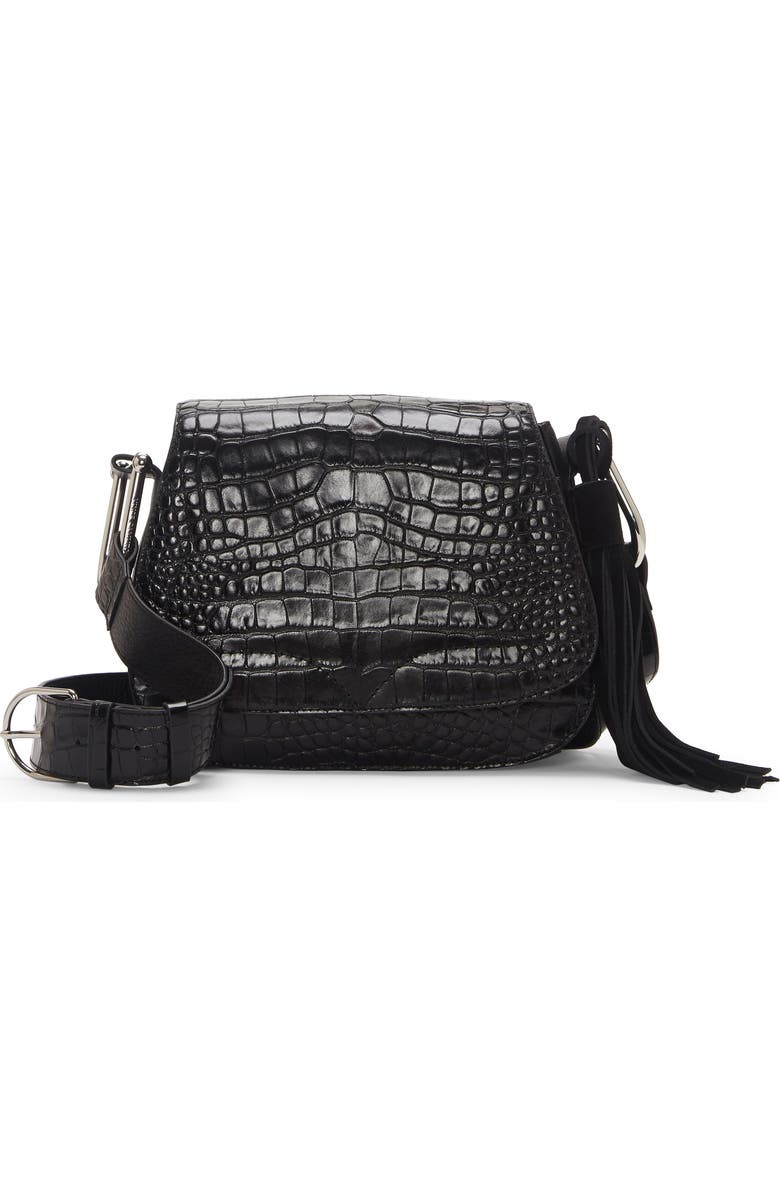 Vince Camuto Tal Croc Embossed Leather Shoulder Bag, Main, color,