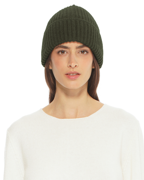 Pure Cashmere Ribbed Hat