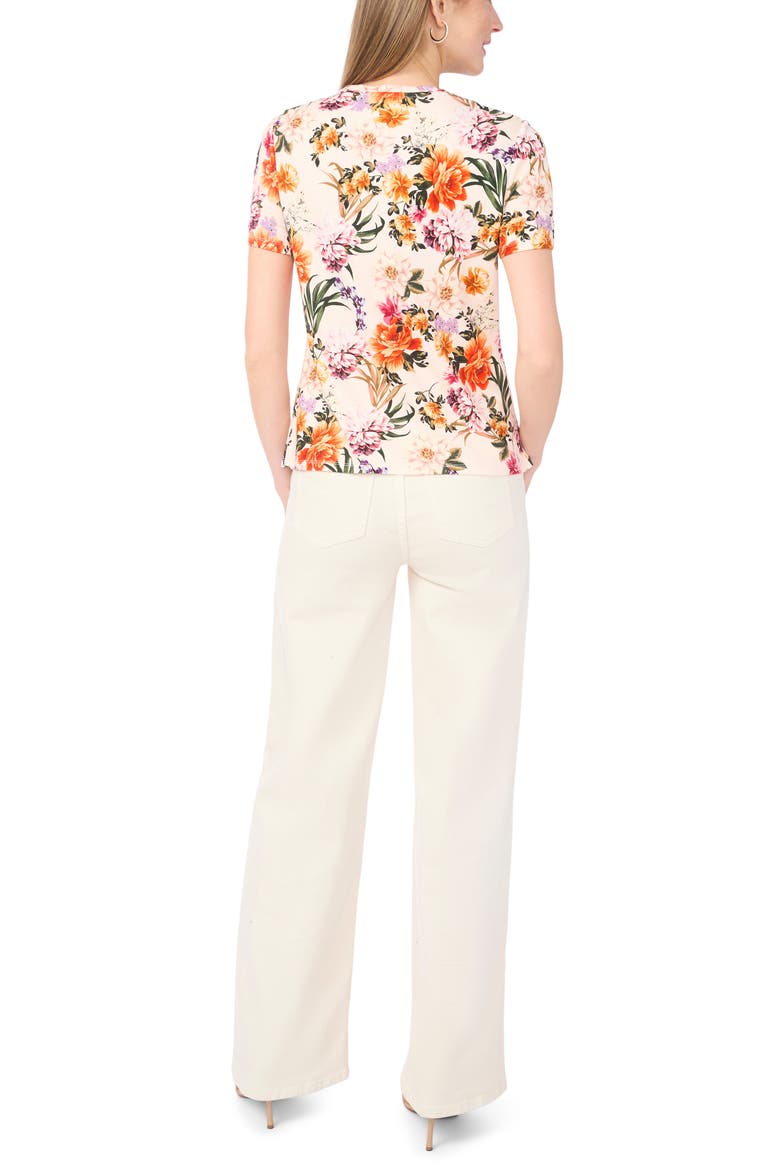 Floral Print T-Shirt, Alternate, color, PEARL