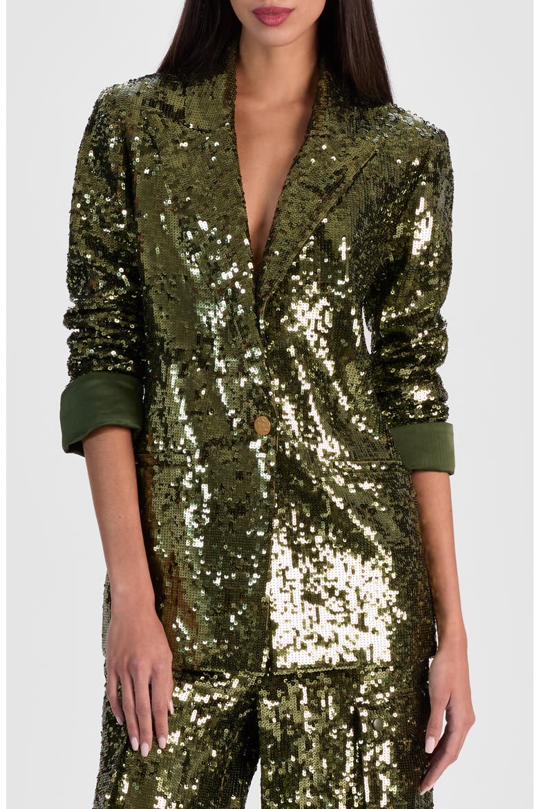Quincy Oversized Sequin Blazer, Main, color, DARK OLIVE