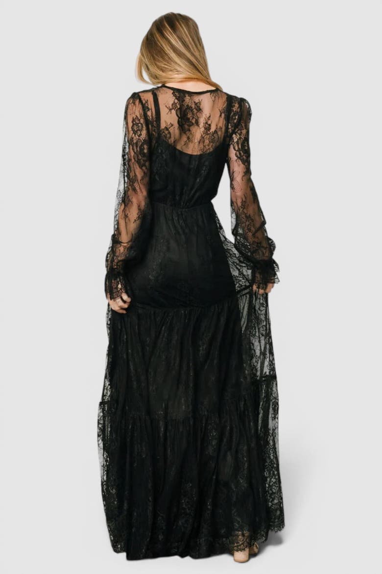 Gloria Lace Maxi Dress, Alternate, color, Black