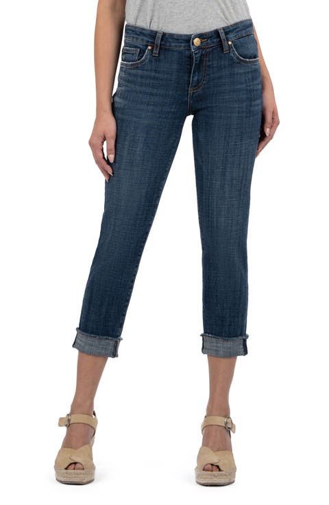Amy Crop Straight Leg Jeans (Athestic Blue)