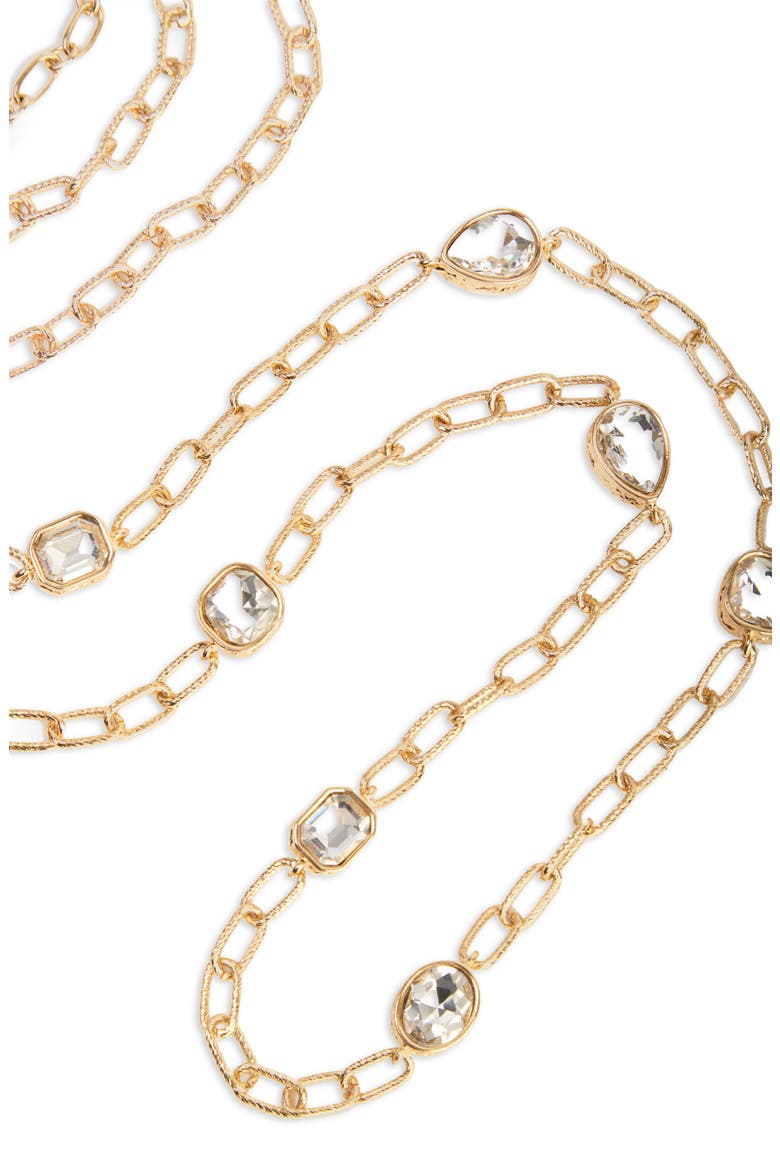 Crystal Cascade Long Necklace, Alternate, color, GOLD