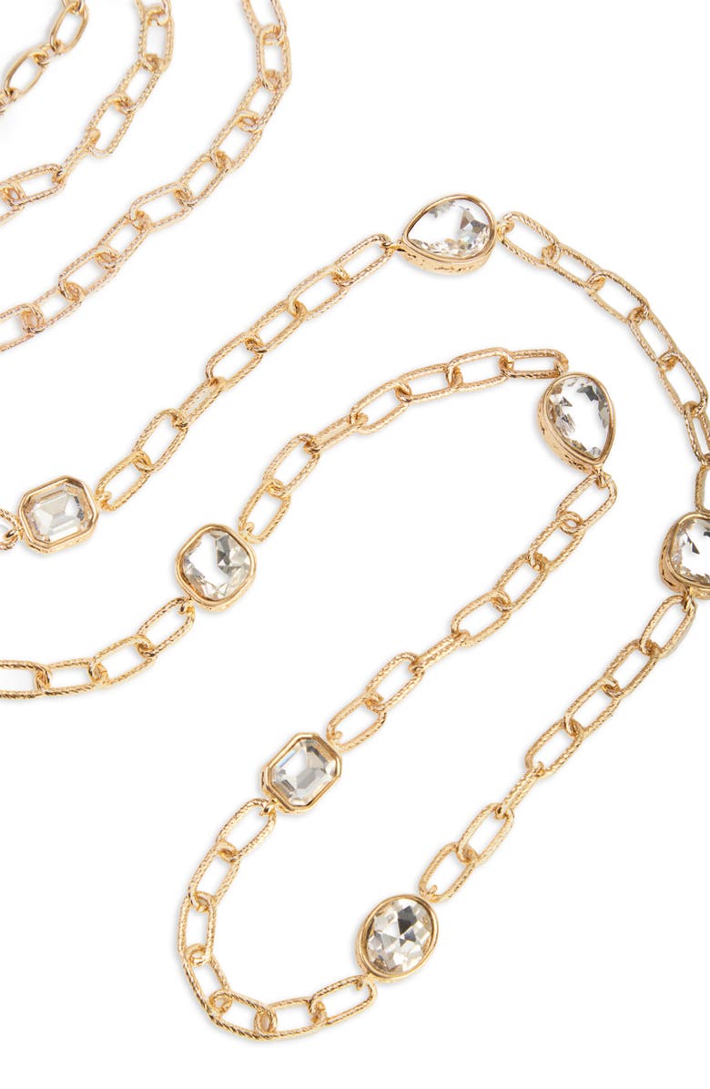 SAACHI Crystal Cascade Long Necklace, Alternate, color, Gold