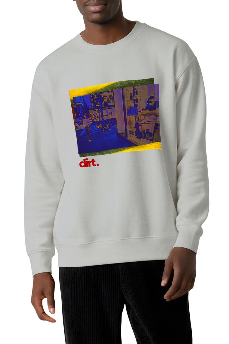 Surveillance Oversize Cotton Crewneck Sweatshirt, Main, color, WHITE