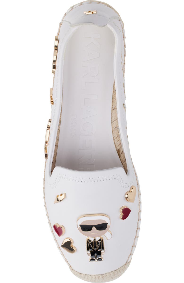 KARL LAGERFELD PARIS Michaela Espadrille Flat, Alternate, color, Brt White