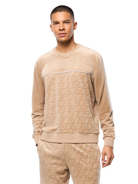 Bandiera Debossed Velour Crewneck