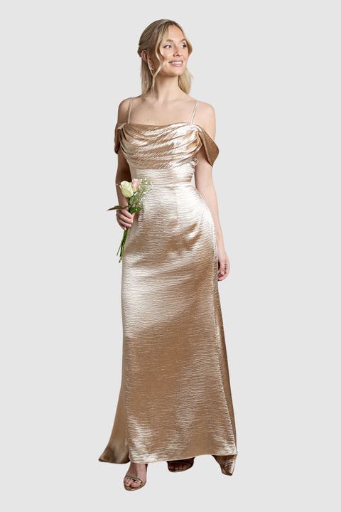 Cowl Neck Bridesmaid Maxi Dress