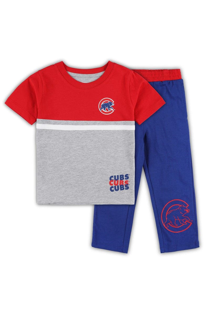 Outerstuff Toddler Royal/Red Chicago Cubs Batters Box T-Shirt & Pants Set, Main, color, Royal