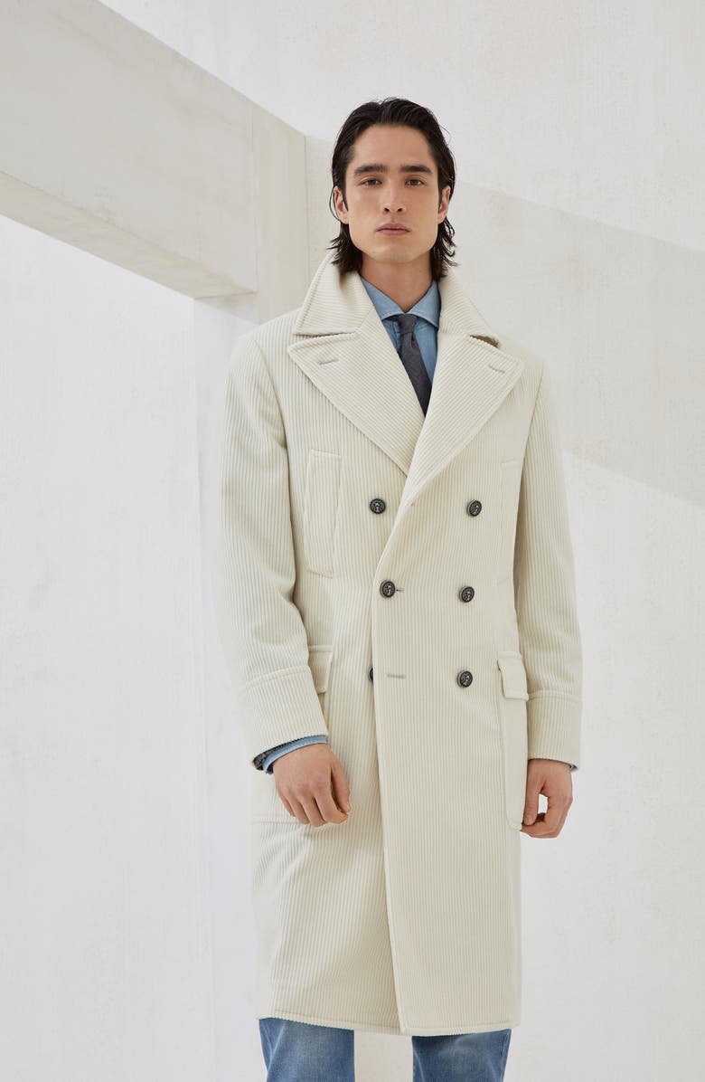 Brunello Cucinelli One-and-a-half-breasted coat, Alternate, color, Ecru