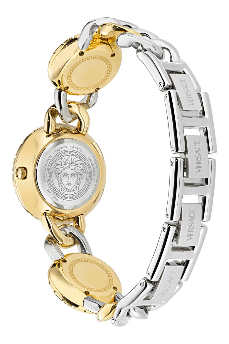 La Greca Stud Icon Two-Tone Bracelet Watch, 28mm, Alternate, color, TWO TONE