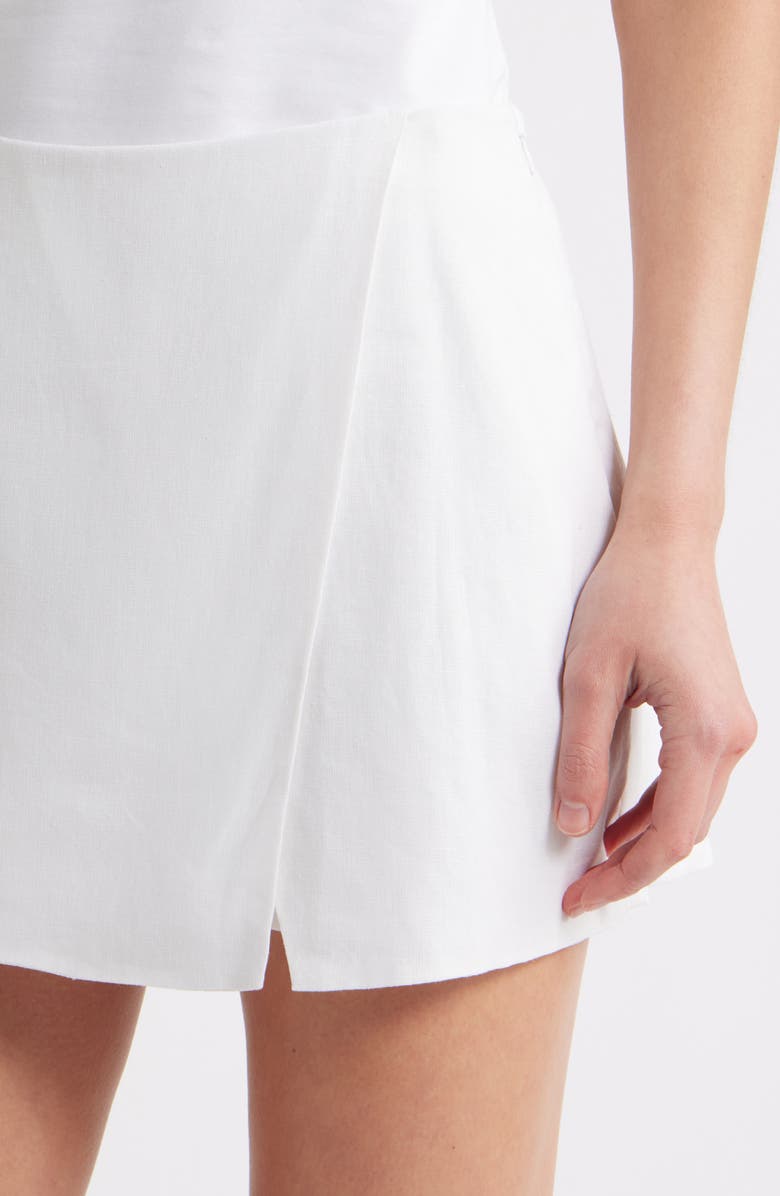 Steve Madden Avalon Wrap Front Linen Blend Skort, Alternate, color, White