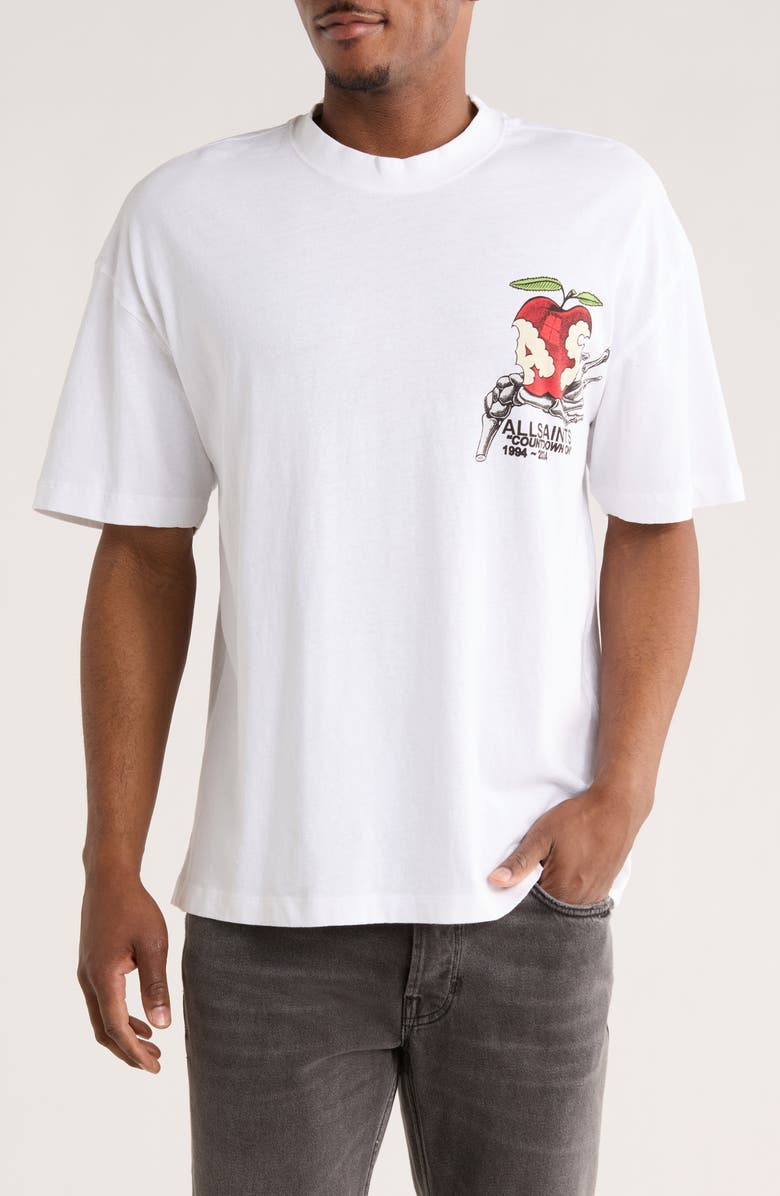 AllSaints Tempter Cotton Graphic T-Shirt, Main, color, Optic White