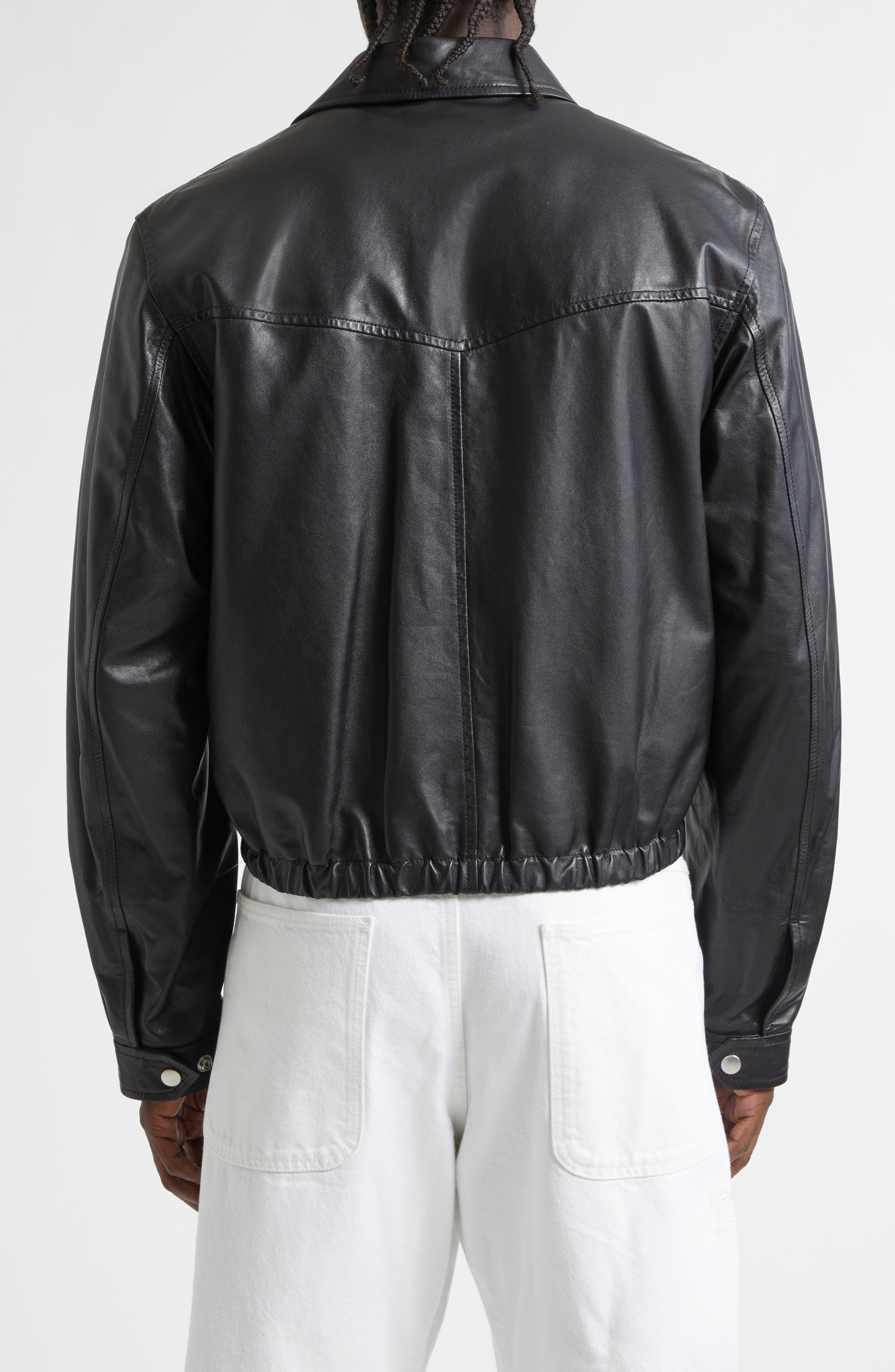 Lemaire Leather Blouson Biker Jacket (Men) | Nordstrom