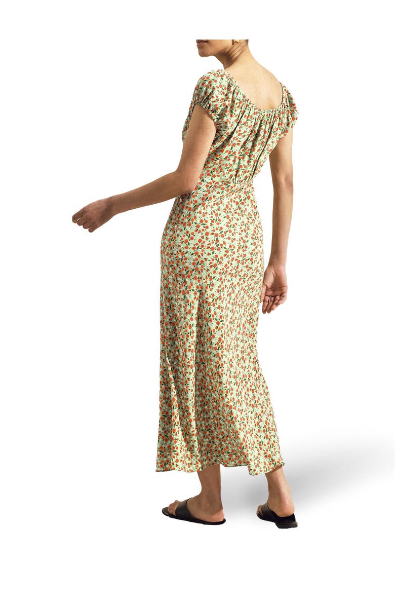 Ro&Zo Gathered Neckline Midi Dress, Alternate, color, Green