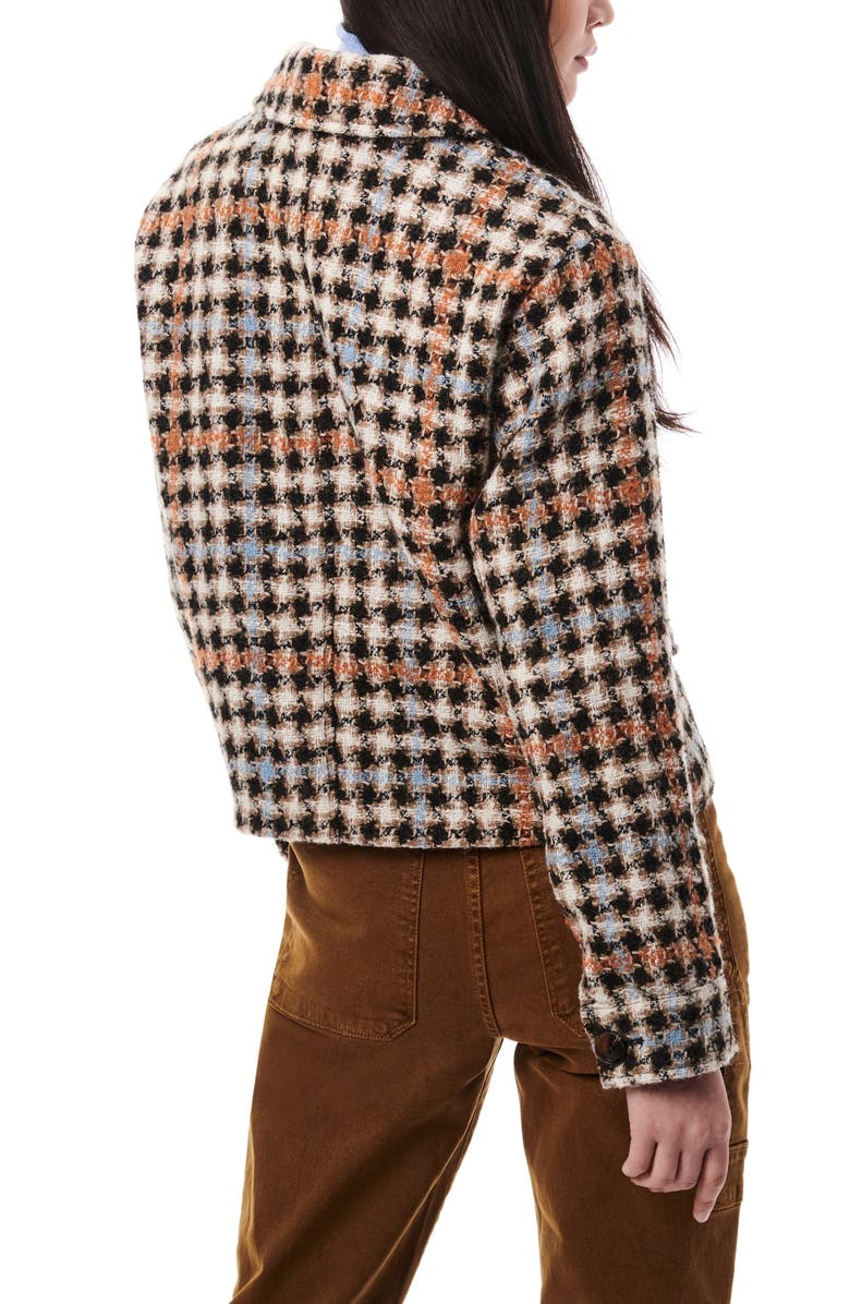Bernardo Houndstooth Tweed Trucker Jacket, Alternate, color,