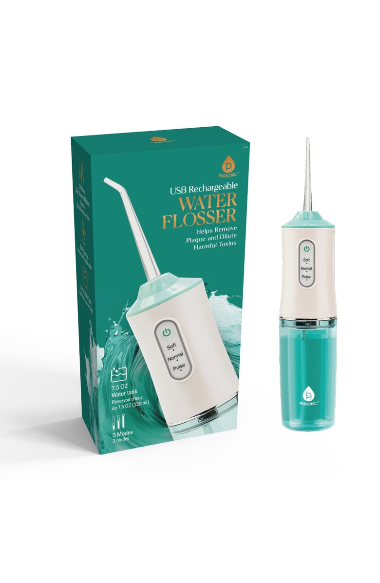 PURSONIC USB Rechargeable Water Flosser Helps Remove Plaque & Dilute Harmful Toxins, Main, color, Multicolor