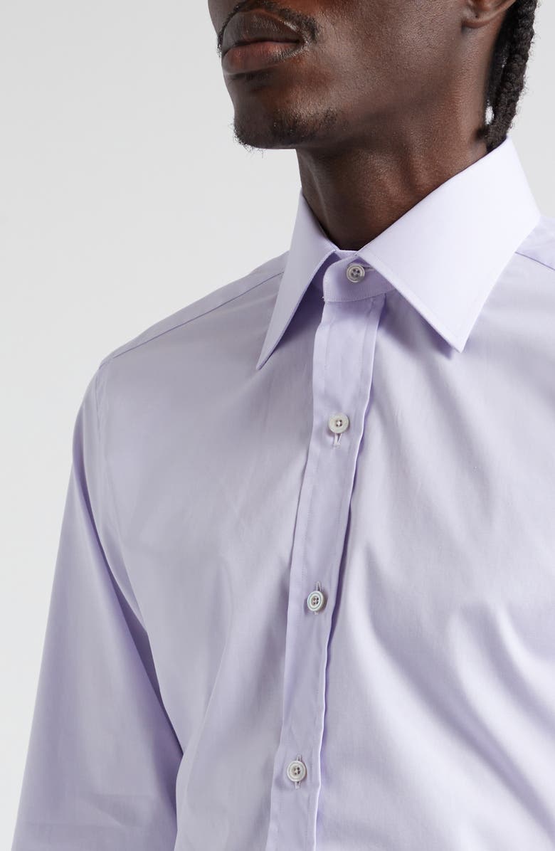 TOM FORD Slim Fit Poplin Button-Up Shirt, Alternate, color, Lilac