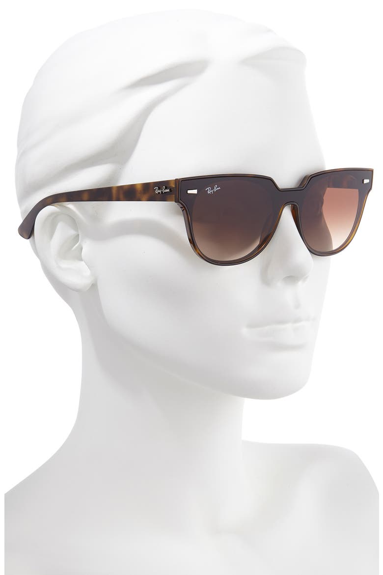 Blaze Meteor 145mm Gradient Shield Sunglasses, Alternate, color, HAVANA/ BROWN SOLID