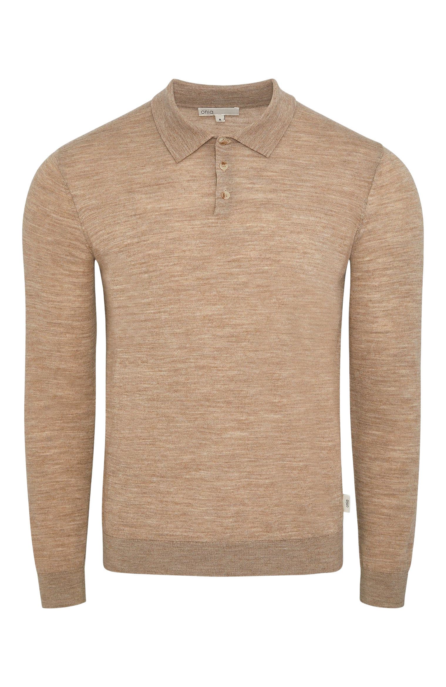 Long Sleeve Extra Fine Merino Wool Polo - image 2