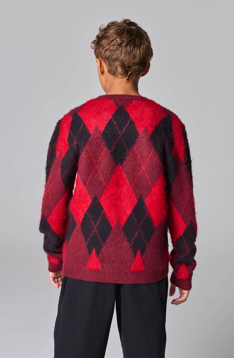 smALLSAINTS by ALLSAINTS Kids' Argyle Sweater, Alternate, color, Red