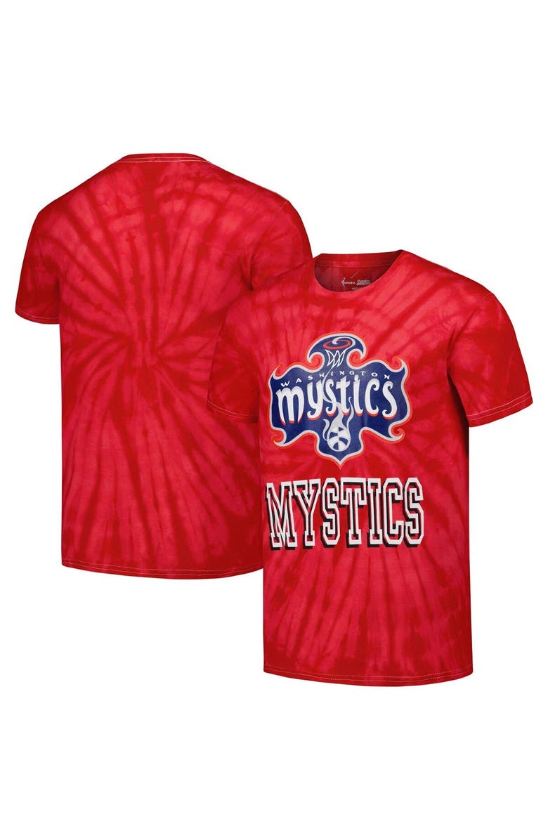 STITCHES Unisex Stitches Red Washington Mystics Tie-Dye Logo T-Shirt, Alternate, color, 