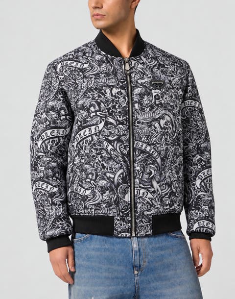Nylon Bomber All-over Tattoo Men
