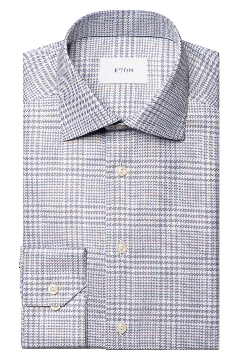 Slim Fit Checked King Twill Shirt, Alternate, color, DARK BLUE