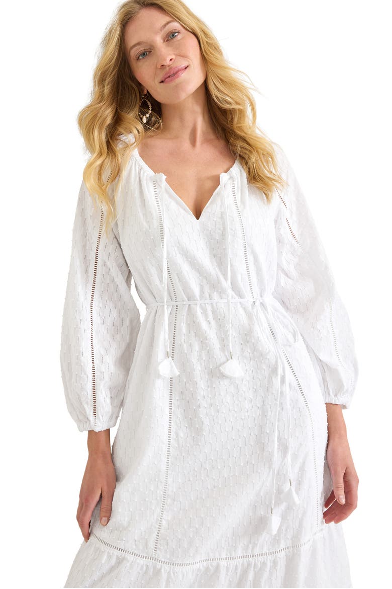 Palm Cove Cotton Maxi Dress, Alternate, color, WHITE