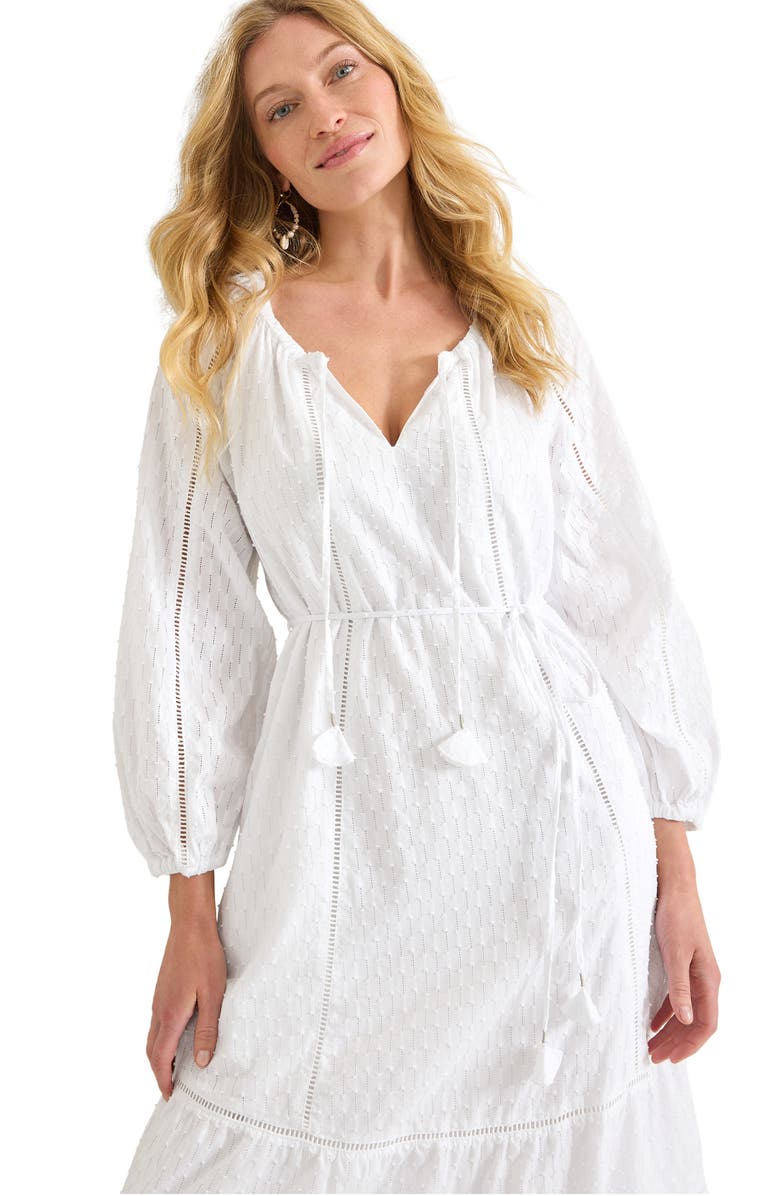 Tommy Bahama Palm Cove Cotton Maxi Dress, Alternate, color, White