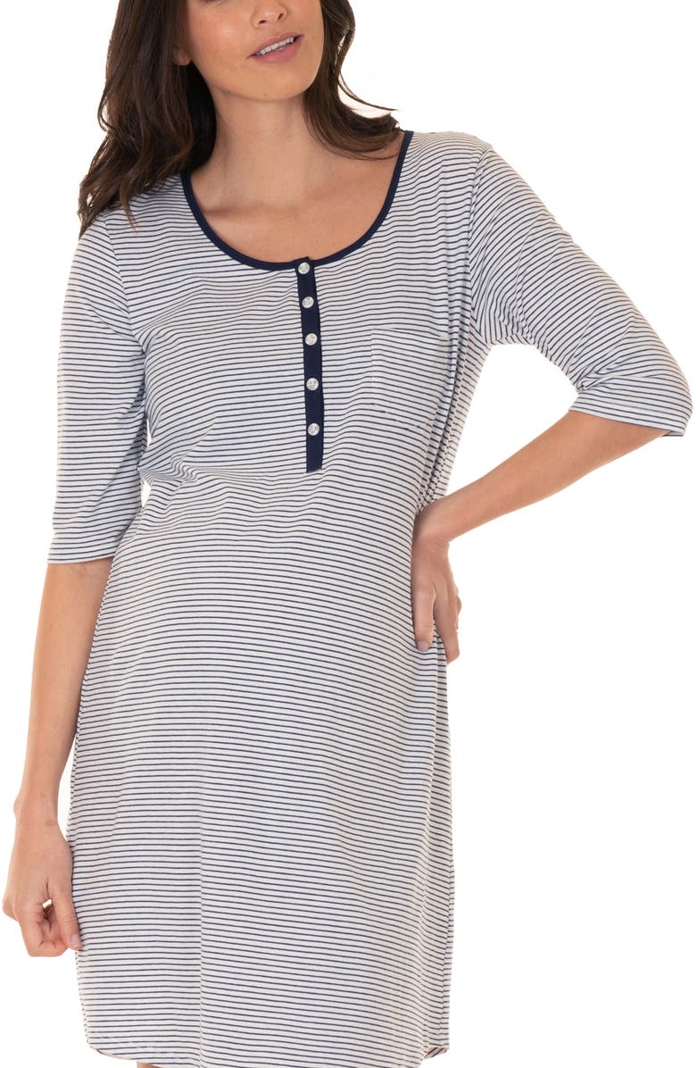 Angel Maternity Maternity/Nursing Sleep Dress, Alternate, color, 