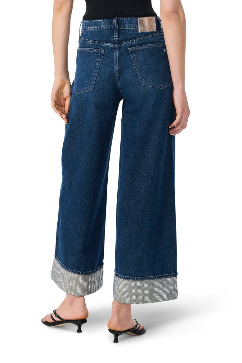 Sofie Jewel Cuff High Waist Ankle Wide Leg Jeans, Alternate, color, DAWN JEWEL