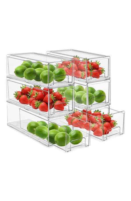6-Pack Pull Out Fridge Storage Drawers