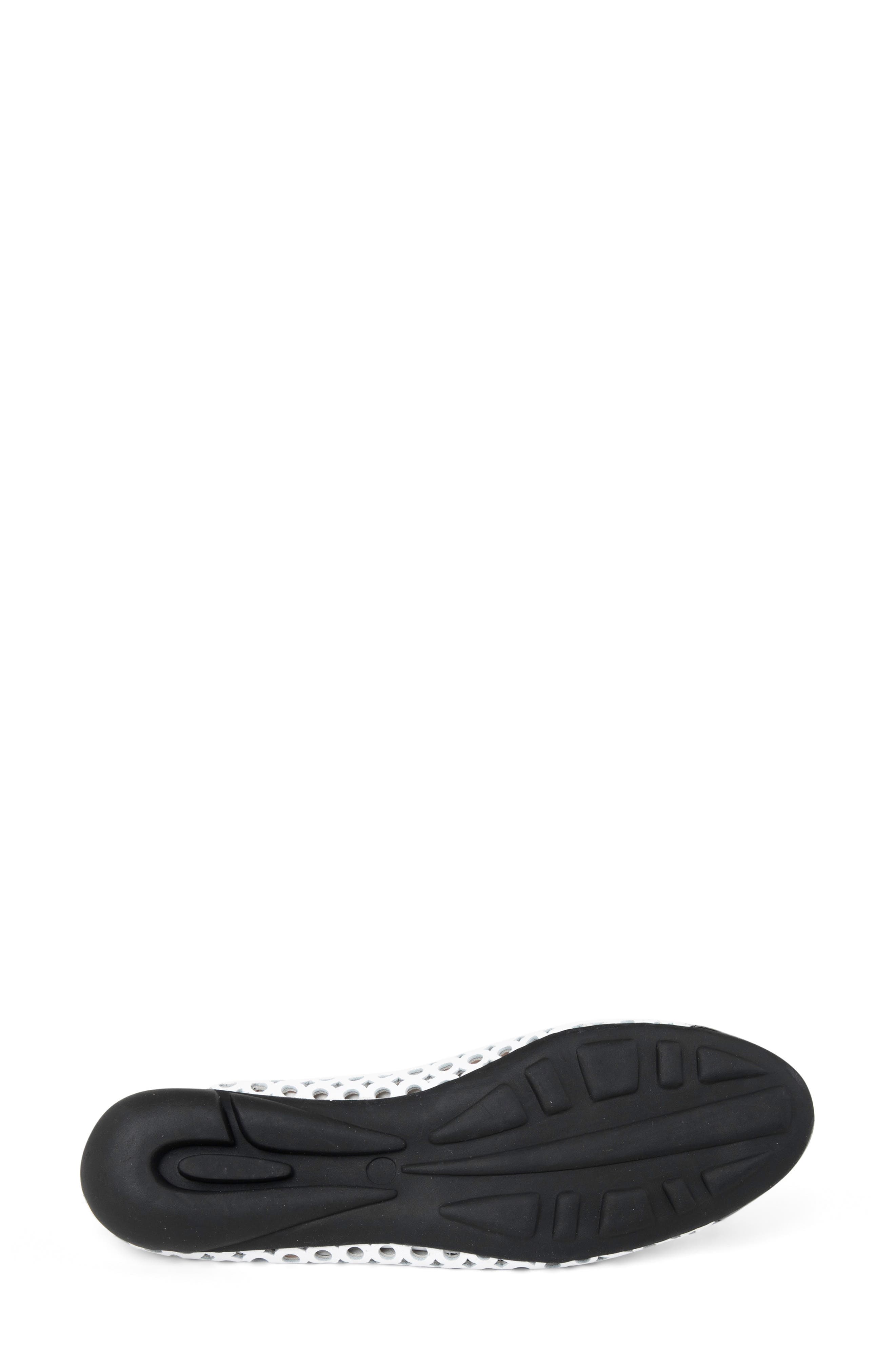 PAUL MAYER Brandy Perforated Ballet Flat, Alternate, color, Black/ White