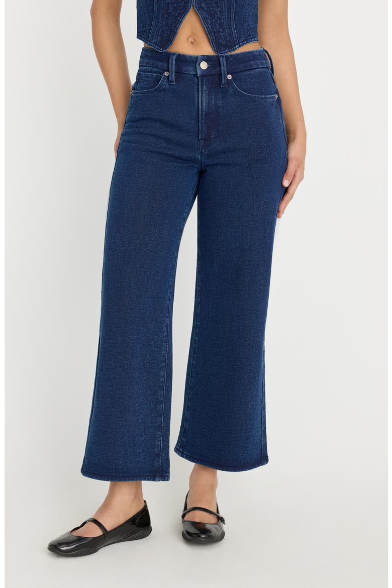 Jeanius Crop Palazzo Jeans, Main, color, INDIGO377