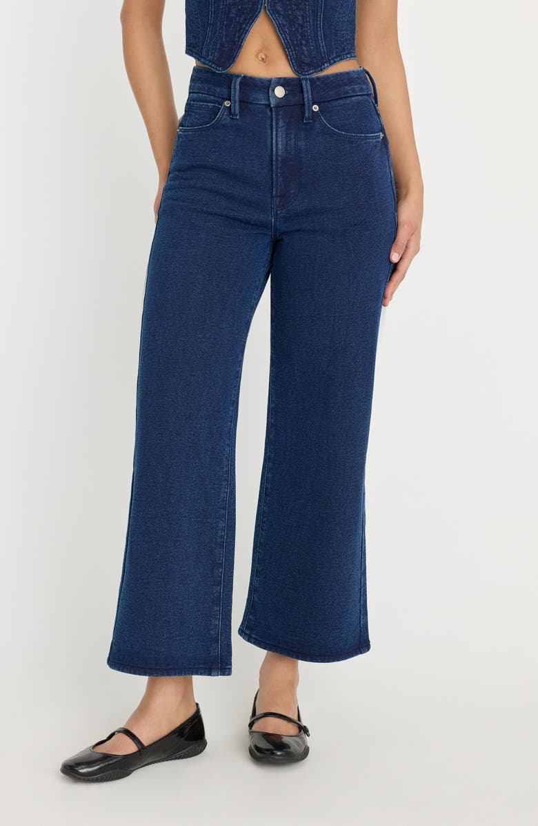 Good American Jeanius Crop Palazzo Jeans, Main, color, Indigo377