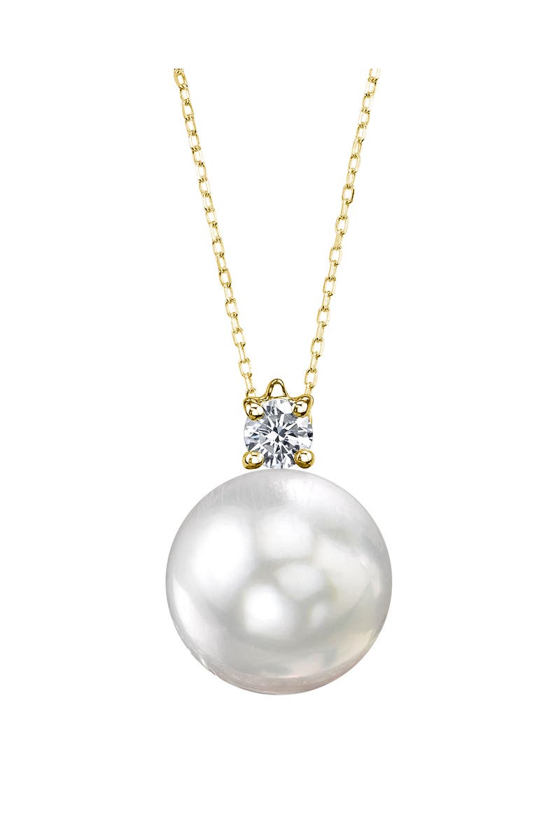 White South Sea Pearl & Diamond Ellie Pendant, Main, color, Yellow Gold