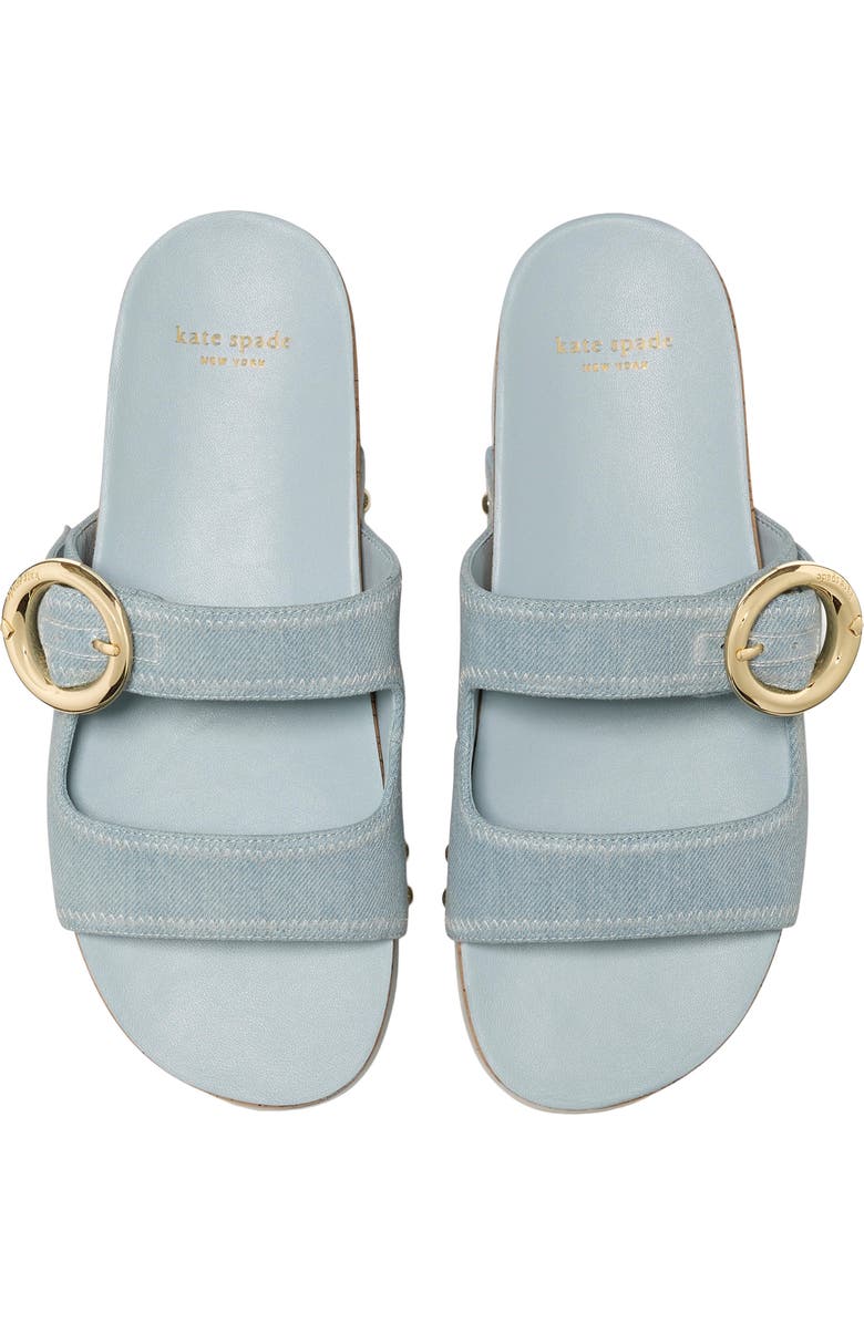 Kate Spade New York two-strap denim platform sandal, Alternate, color, Extra Light Denim