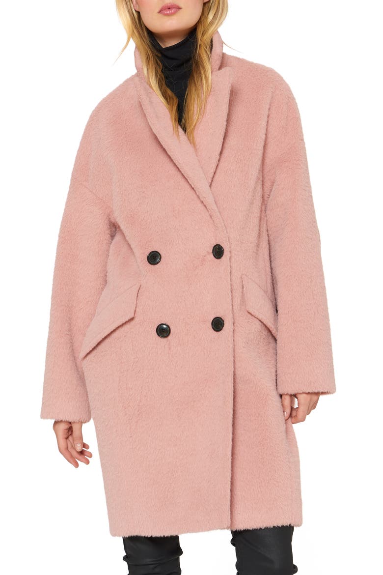 Double Breasted Coat, Main, color, DUSTY PINK