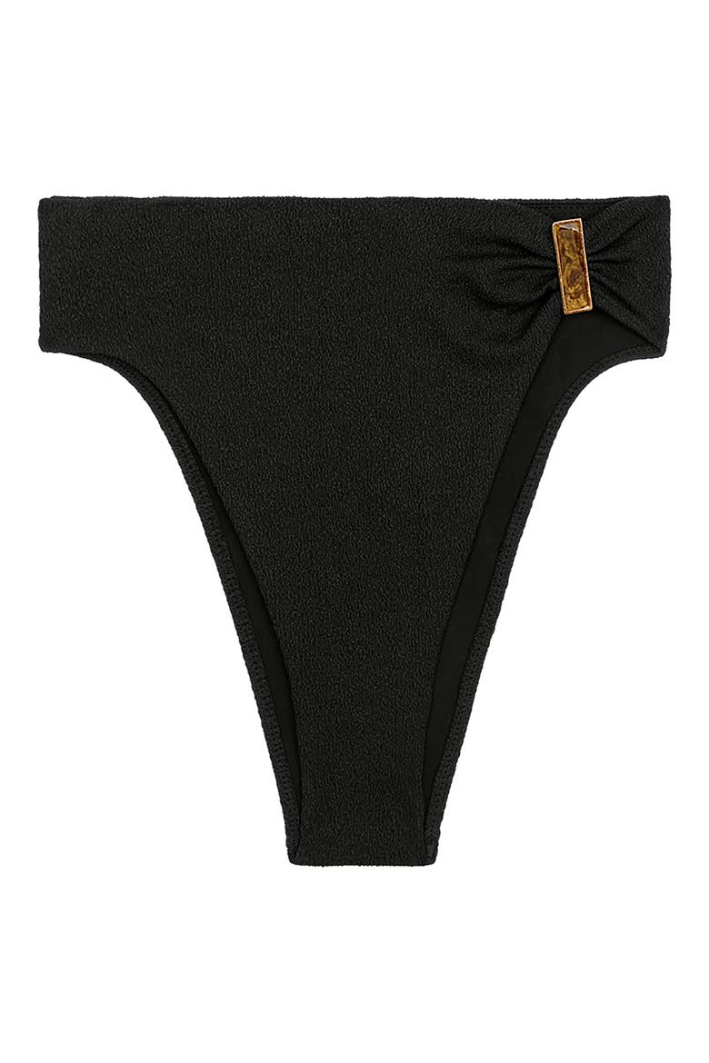 Firenze Blake Gigi High Waist Bikini Bottoms, Alternate, color, BLACK