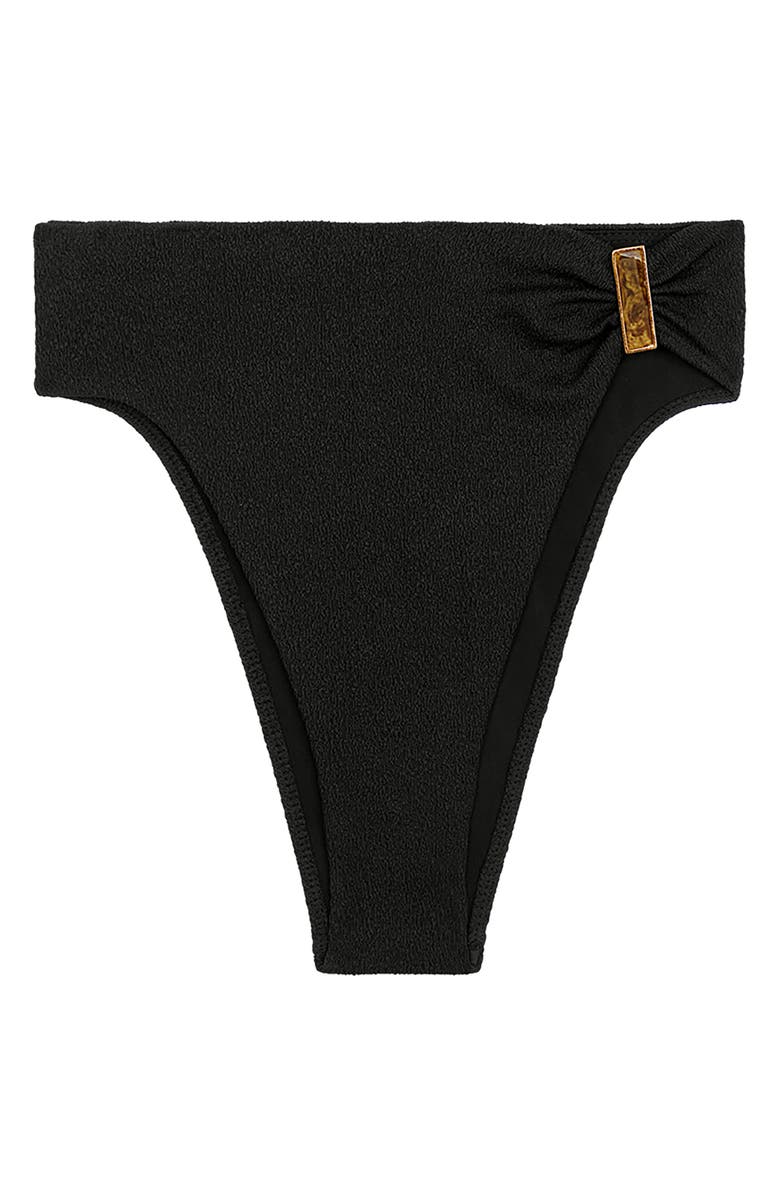 ViX Paula Hermanny Firenze Blake Gigi High Waist Bikini Bottoms, Alternate, color, Black
