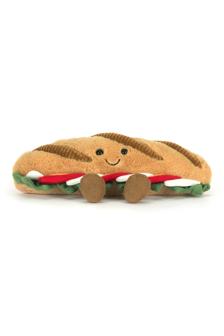 Amuseables Caprese Baguette Plushie, Main, color, LIGHT BROWN MULTI