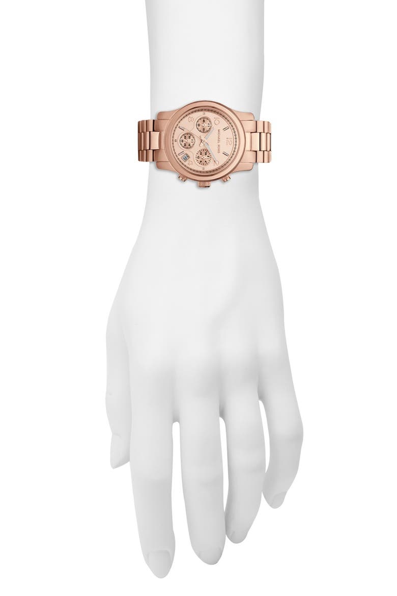 Michael Kors 'Runway' Rose Gold Plated Watch, 37mm, Alternate, color, ROSE GOLD