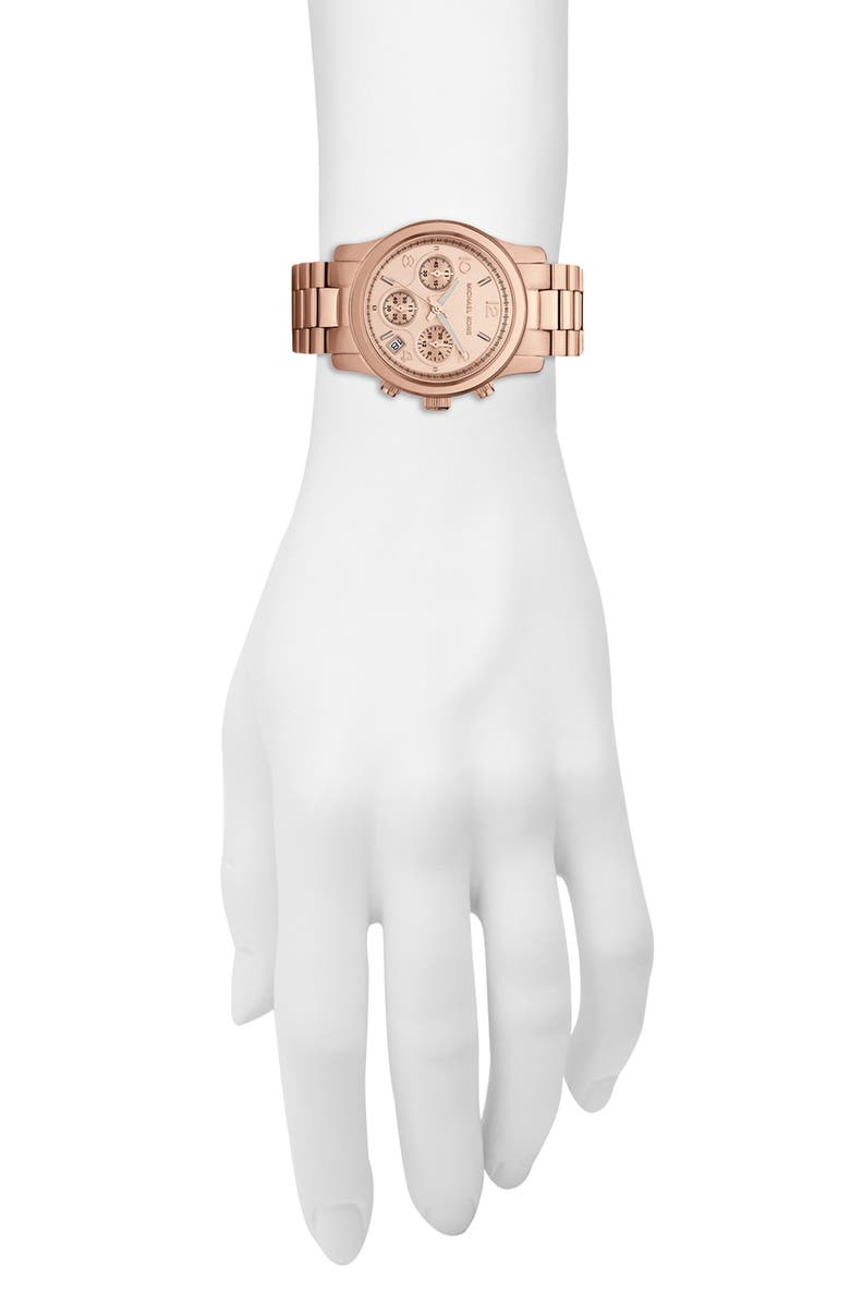 MICHAEL Michael Kors Michael Kors 'Runway' Rose Gold Plated Watch, 37mm, Alternate, color,