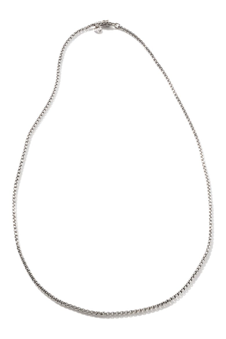 Men's Classic Box Chain Necklace, Main, color, SILVER